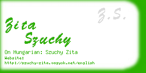 zita szuchy business card